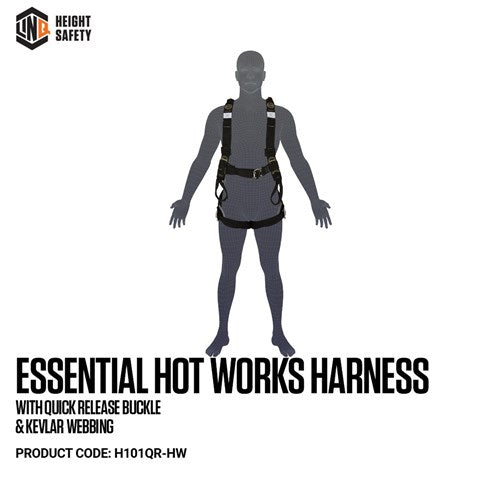 ESSENTIAL HOT WORKS HARNESS WITH QUICK RELEASE BUCKLE & KEVLAR WEBBING (M-L)