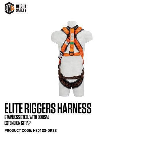 ELITE RIGGERS HARNESS WITH DORSAL EXTENSION STRAP CW HARNESS BAG (NBHAR)