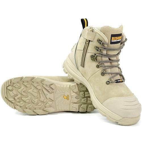 XT ZIP SIDE LACE UP SAFETY BOOT STONE